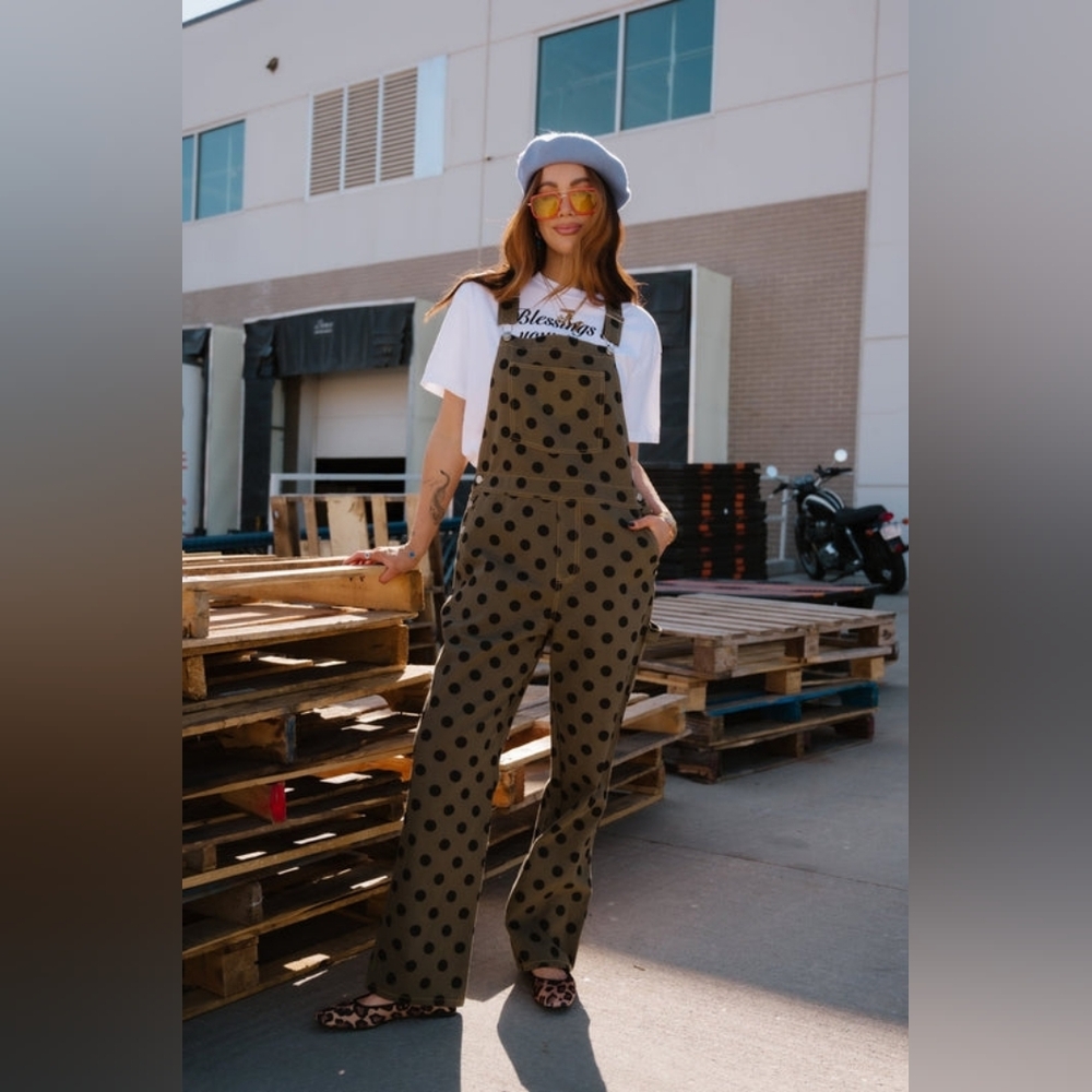 Dressed in LALA Polka Dot Overalls